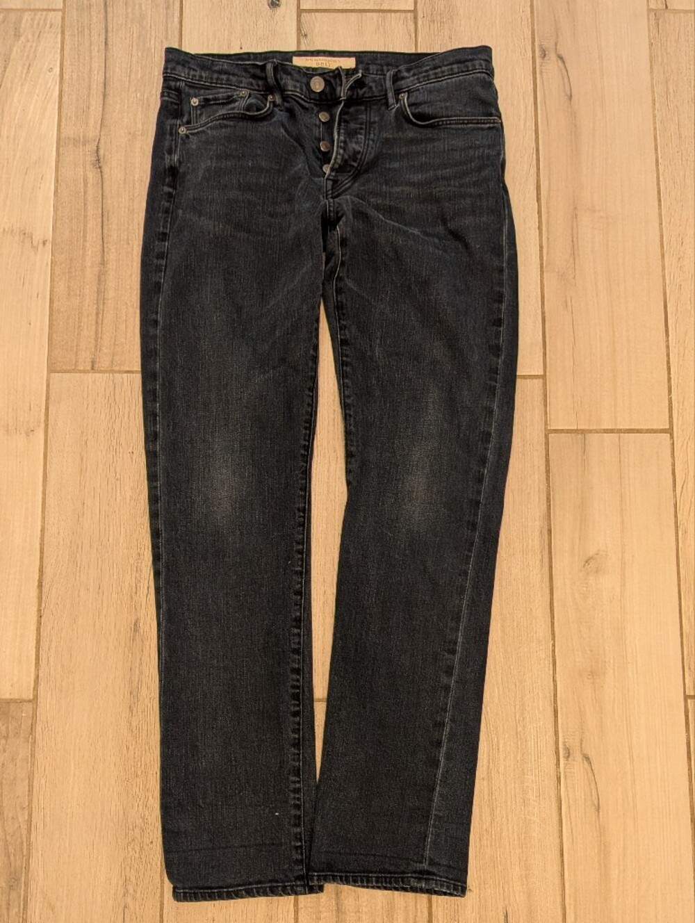 Burberry Men's Slim Straight Jeans in Washed Black
